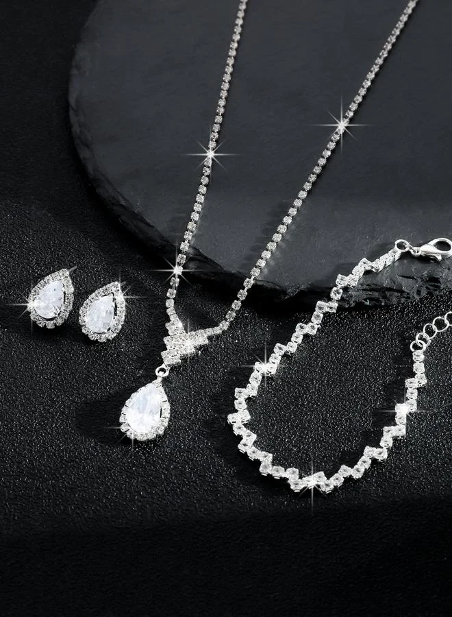 Take Two  3-Piece Embellished Necklace, Bracelet And Earrings Jewelry Set for Women | Best Price UAE